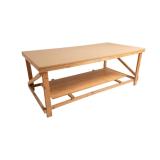 Industrial Wooden Workbench, Stackable 6ft