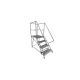 TriArc Rolling Safety Ladder, 4 Step - Gray