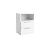 File Cabinet Shelving Unit, Wood 2 Drawer - White