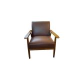 2 x DS-D030003-460 Wood Frame Accent Chair - Brown