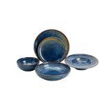 24 x Cases - Porcelain Aqua Blue Coupe Plates