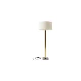 2 x Square Metal Floor Lamps  Brass / Gold w/ Whi
