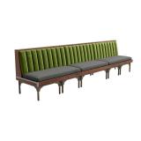 2 x Bar Booth Benches - Black / Olive Green