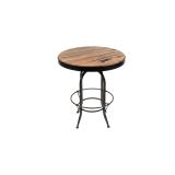 Round Bistro Table, Metal & Wood - Black