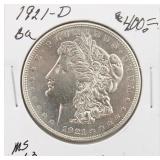 1921-D BU Morgan SIlver Dollar Coin