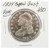 1834 RARE Capped Bust Silver Half Dollar Coin