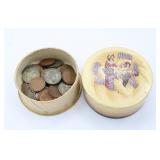 Old Mystery Coin Box As Found - Nickels & Pennies