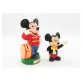 (2) Vintage Mickey Mouse Plastic Coin Banks