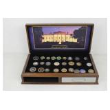 Challenge Coin Collection in Wood Presidential Box