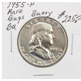 1955-P Bugs BU Franklin Silver Half Dollar RARE