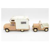 Vintage Pressed Steel JEEP & Camper Truck