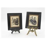 (2) Vintage Fenner Framed Silhouette Artworks