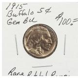 1915 Buffalo Nickel Rare Rotated Reverse BU