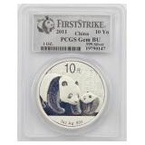PCGS 2011 1 OZ Chinese Silver Panda Coin BU