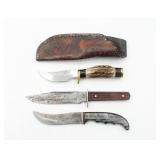 Lot of (3) Hunting Bowie Knives