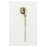 Signed Native Sterling & Turqoise Stick Pin