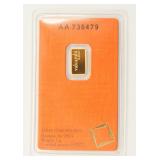 Valcambi 1 Gram 9999 Fine Gold Bar