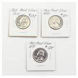(X3) 1962  1963 & 1964 Silver Quarters