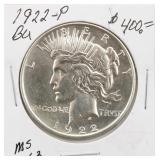 1922-P BU Silver Peace Dollar Coin