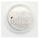 1 OZ .999 Fine Silver Peanuts Charlie Brown Round