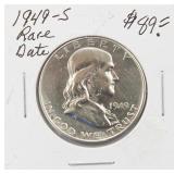1949-S US Franklin Silver Half Dollar RARE Date
