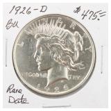 1926-D BU Silver Peace Dollar Coin RARE Date