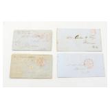 1840's 50's Boston Stamp Stampless Cover Letters