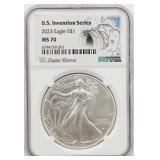 2013 MS70 US Invention Series Silver Eagle Dollar
