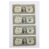 (4) 1957 A $1 Silver Certificate Currency Notes