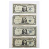 (4) 1957 A $1 Silver Certificate Currency Notes