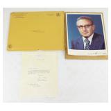SIgned 1977 Henry Kissinger Portrait Photograph