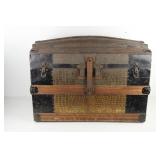 Antique Dome Top Aligator Steamer Trunk