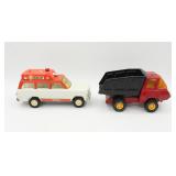 (2) VIntage TONKA Recue Ambulante & Dump Truck