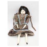 Bisque Porcelain Vintage Doll With Dress