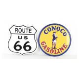 Route US 66 & Conoco Gasoline Patriot Signs