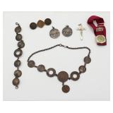 Vintage Antique Coin Jewelry Set & GF Watch