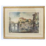 Claude Dorval Signed 'On The Thames' Litho Print