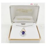 10K Gold & Sterling Swarovski Crystal Necklace