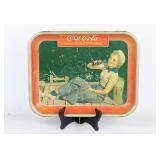 Original 1940 Coca-Cola Serving Tray Girl Fishing