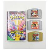 Vintage Pokemon Nintendo 64 Games & VHS Movie