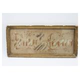 Antique Victorian Religious Needlepoint Sampler