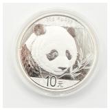 2018 .999 Silver Panda  10 Yuan Chinese Coin