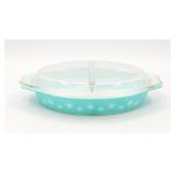 Vintage Pyrex Turquoise Snowflake Dish