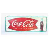 1960's Coca Cola Fishtail Advertising Sign