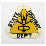 Vintage Porcelain State of Wyoming Sign