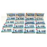 (20) Wyoming License Plate Lot Tetons & Squaretop