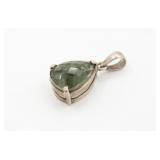 .925 Sterling Silver Moldivite Necklace Pendant