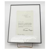 Signed Ronald Regan Letter White House Letterhead