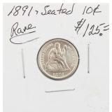 1891 Seated Liberty Dime RARE