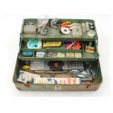 Vintage Gambles Fishing Tackle Box w/ Contents